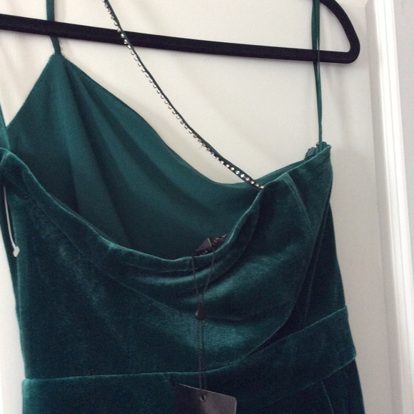 NWT WHBM One-Shoulder Velvet Jumpsuit - Picture 9 of 13